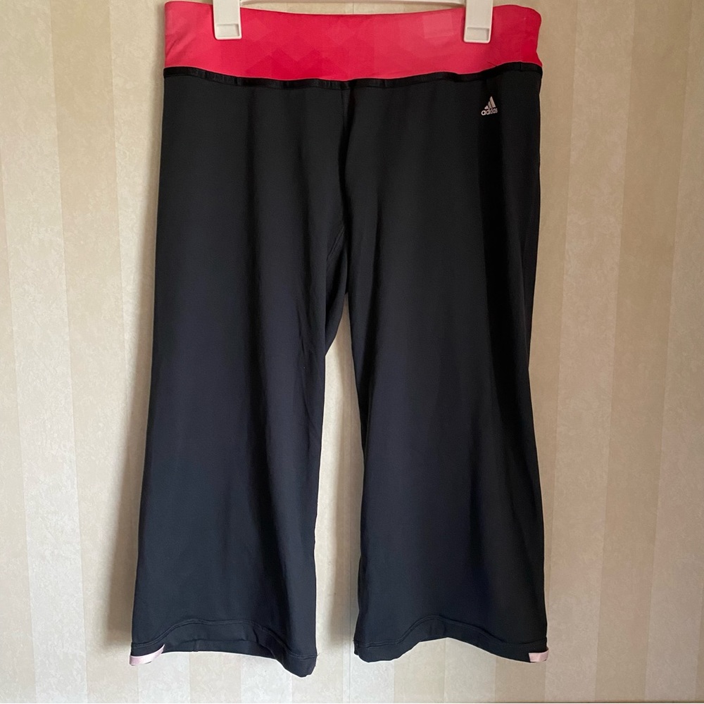 Adidas Cropped Wide Leg Workout Pants Size Large